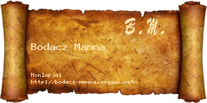 Bodacz Manna névjegykártya